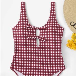 Romwe/Shein Plus Size Gingham Swimsuit One-Piece